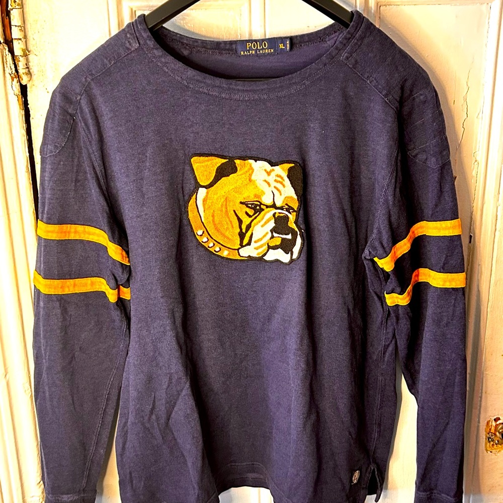 Ralph Lauren Navy and Yellow Bulldog Sweatshirt
